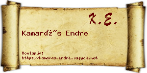 Kamarás Endre névjegykártya