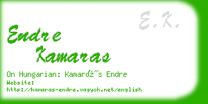 endre kamaras business card